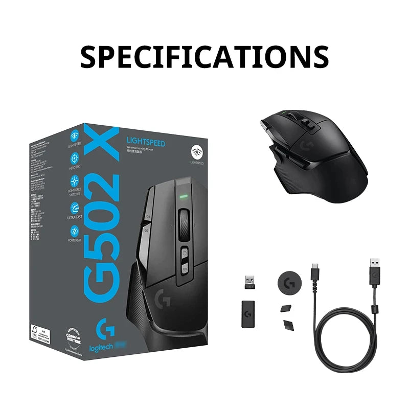 Logitech (G) G502 X Advanced Edition New Optical-mechanical Hybrid Micro HERO Engine