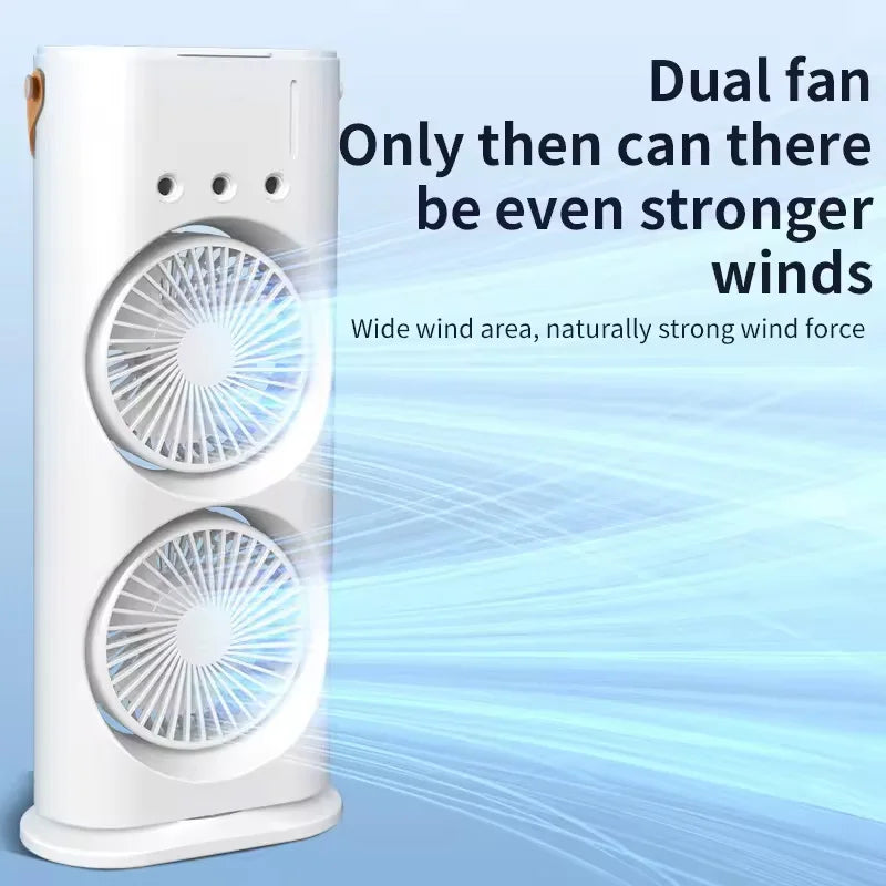 3-hole Double Head Fog Fan Portable air Conditioner USB Cable humidifier
