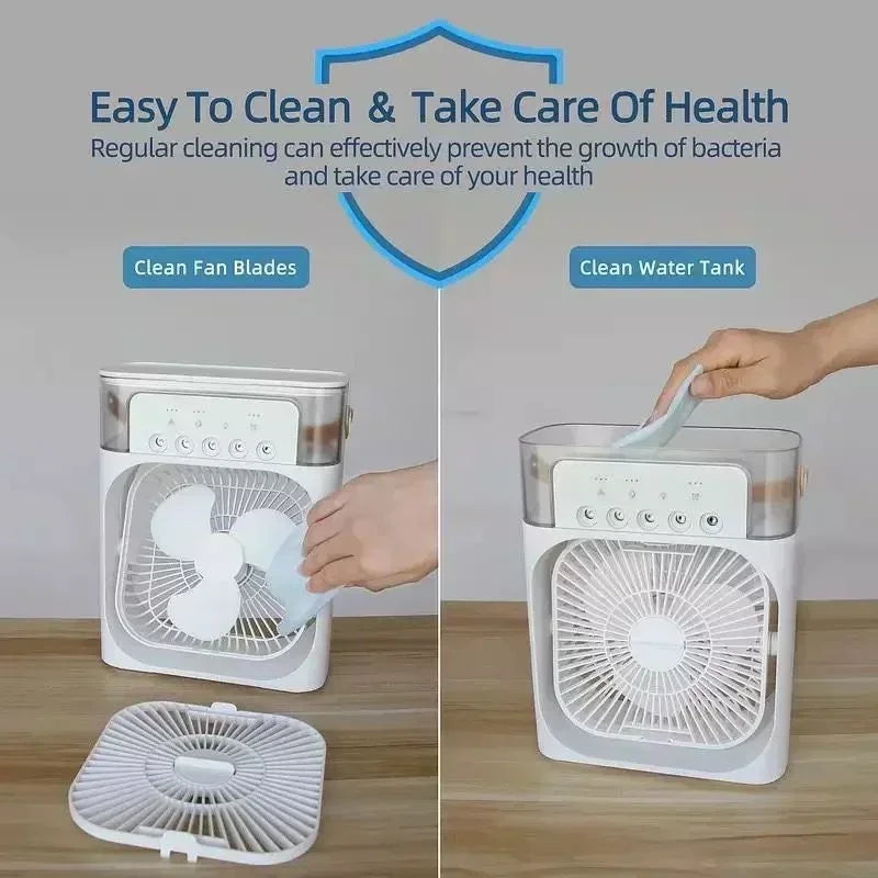 Air Cooler LED Night Light Portable Humidifier Air