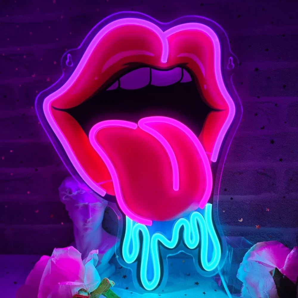 Lip tongue neon LED for wall