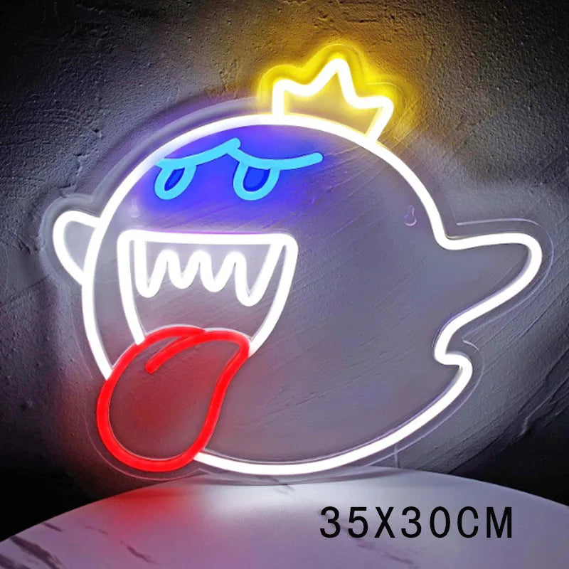 King Boo The Ghost Face LED Neon Light