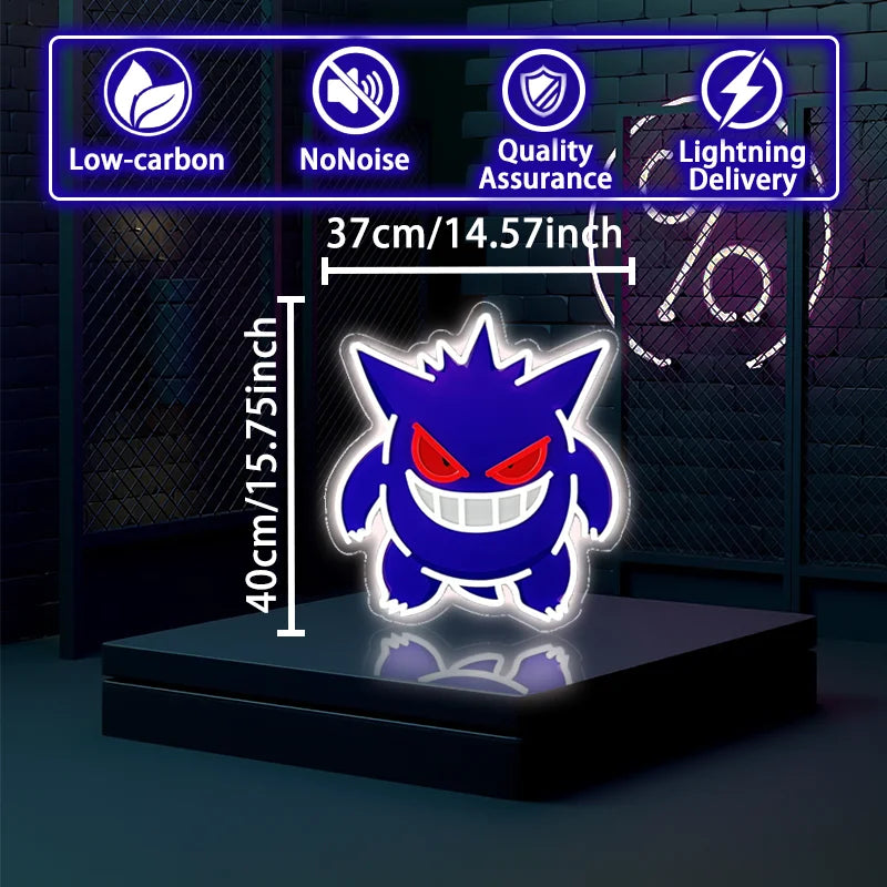 Gengar Acrylic Neon LED Light Anime Pokemon