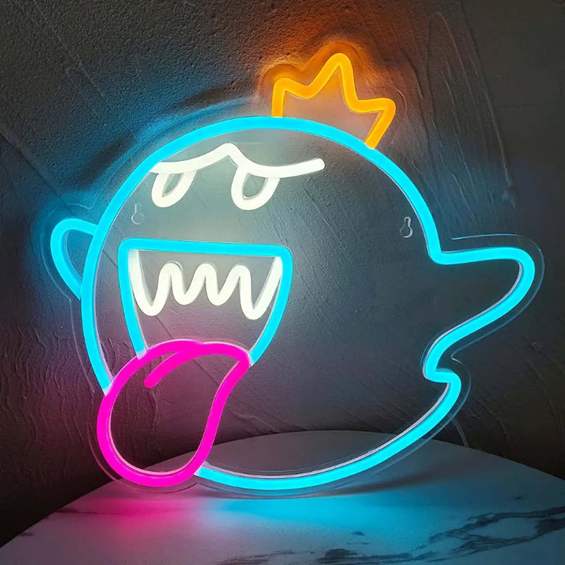 King Boo The Ghost Face LED Neon Light