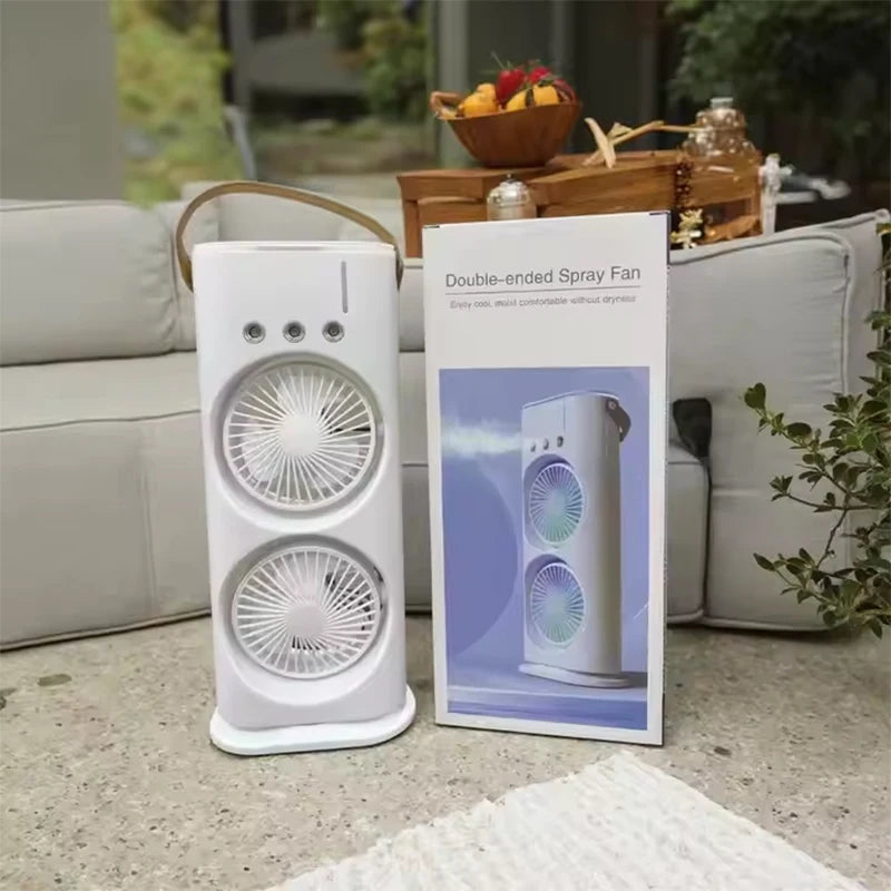 3-hole Double Head Fog Fan Portable air Conditioner USB Cable humidifier