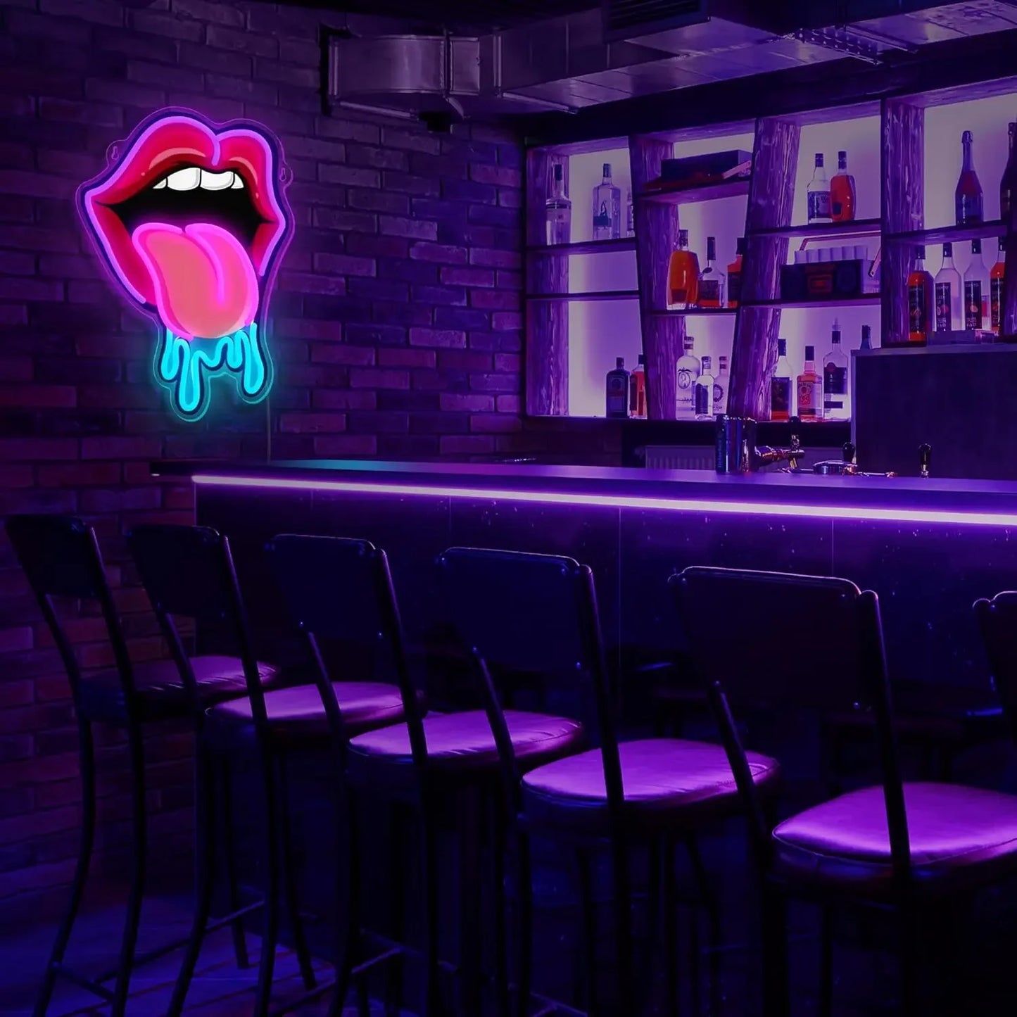 Lip tongue neon LED for wall