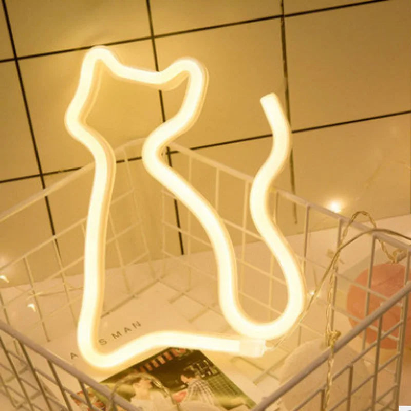 Cat Neon Sign for Wall Decor Led Light