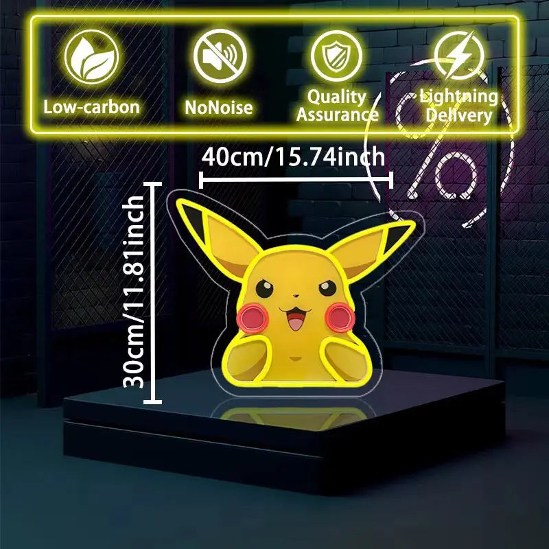 Luce LED al neon in acrilico Pikachu