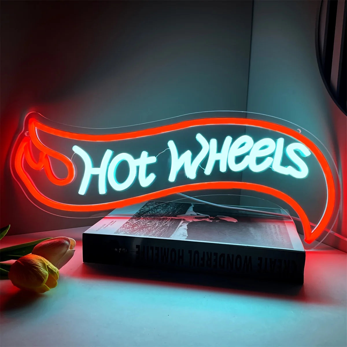 Hot Wheels Neon sign, Neon Lighting Wall, Music Festival Mood Light, Bar Bedroom Neon, Theme Party Props, Birthday Gift Light