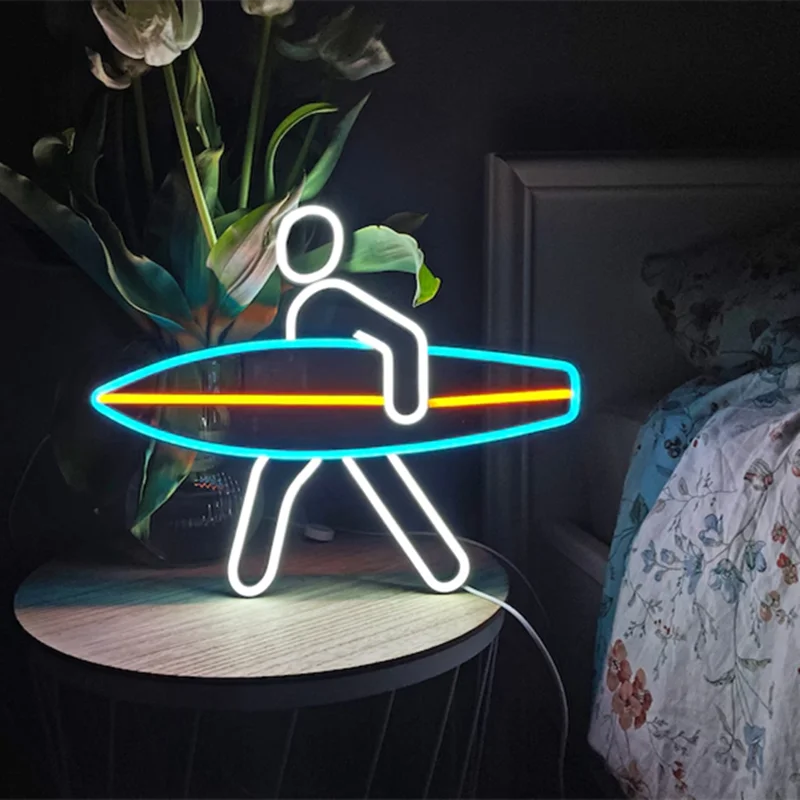 Lampada da surf al neon Surfman