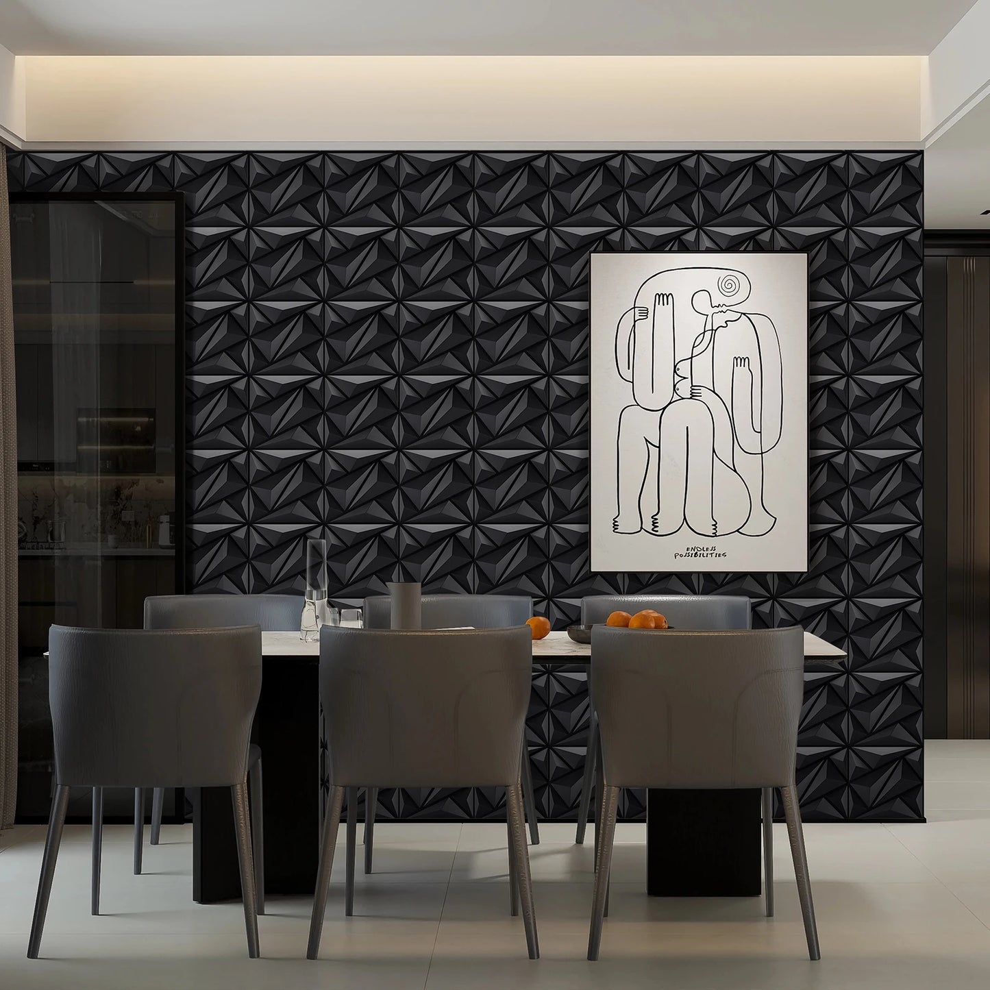 3D textured wall panel for indoor wall decoration