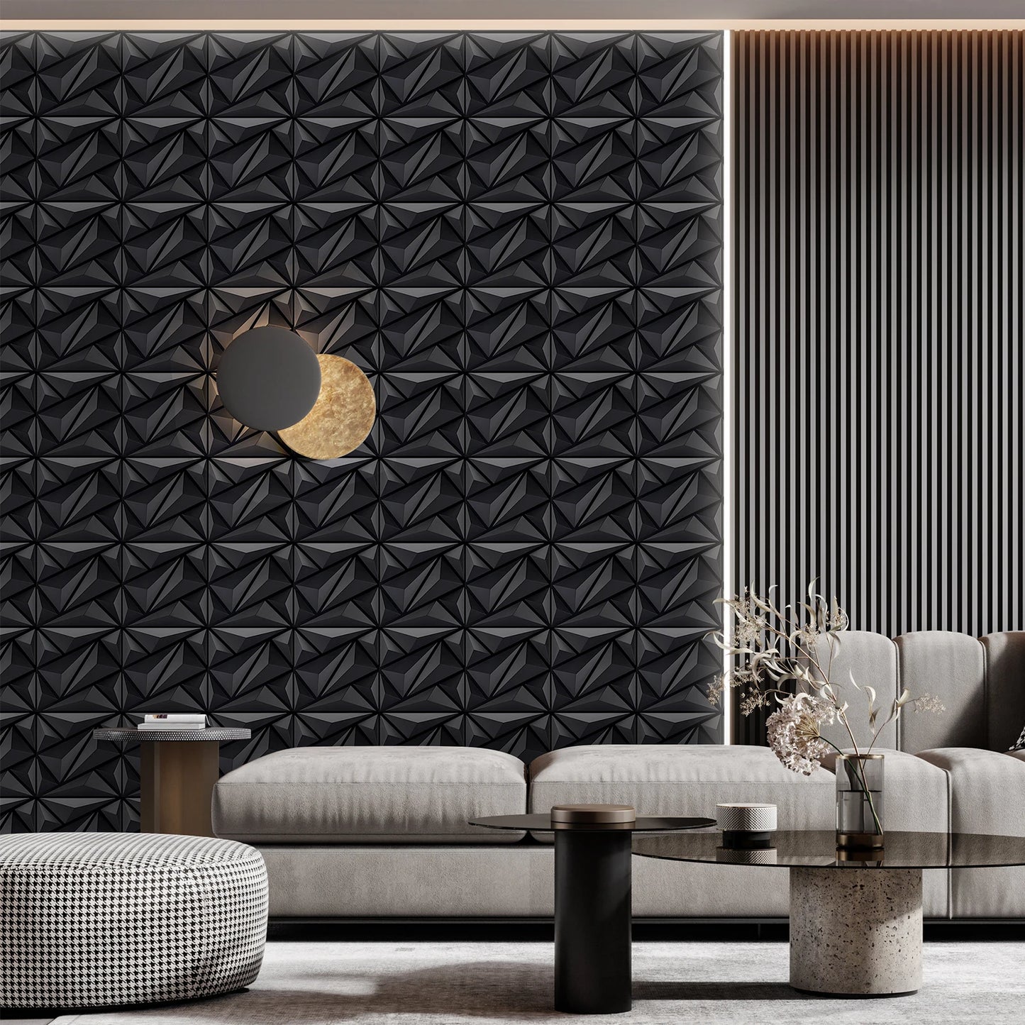 3D textured wall panel for indoor wall decoration