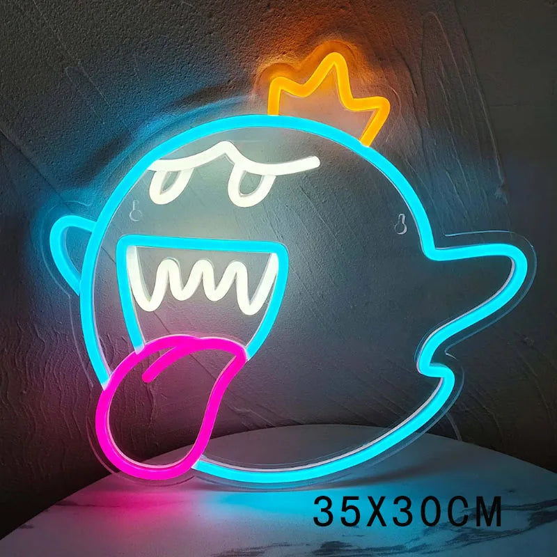 King Boo The Ghost Face LED Neon Light