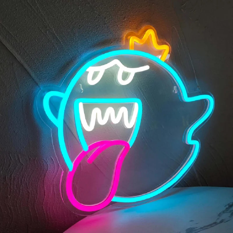 King Boo The Ghost Face LED Neon Light